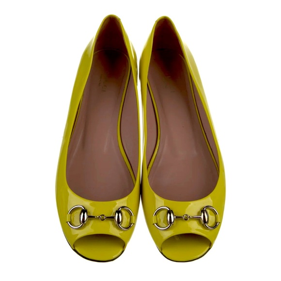 Gucci Lime Green Patent Leather Horsebit Shoes w/box - Picture 1 of 6